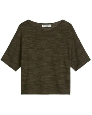 Marc O' Polo Fine-Knit Short-Sleeved Sweater - Green