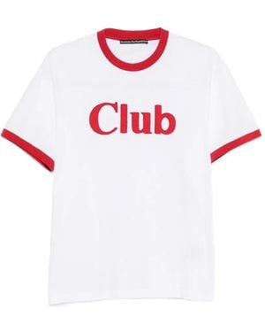 Stockholm Surfboard Club Ringer Logo-Print T-Shirt - White