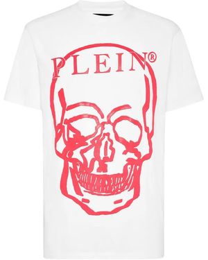 Philipp Plein T-Shirt À Imprimé Tête De Mort - White