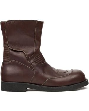MM6 by Maison Martin Margiela Bottines En Cuir À Talon Épais - Marron