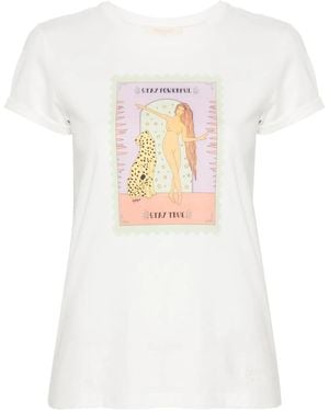Twinset Logo-Embroidered Cotton T-Shirt - White
