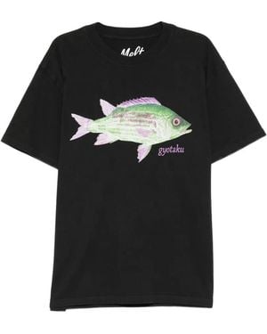 Melt T-Shirt Mit Gyotaku-Print - Schwarz