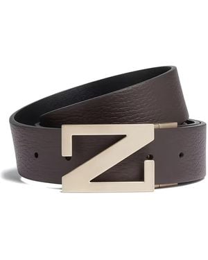 ZEGNA Riem Met Logogesp - Zwart
