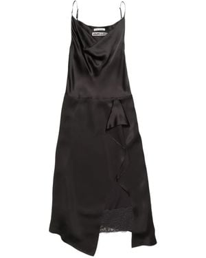 Acne Studios Shiny Satin Slip Dress - Black