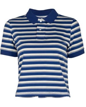 Denimist Striped Short-Sleeve Polo Top - Blue