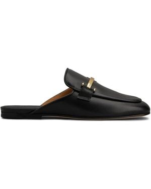 Tod's ロゴプレート ミュール - ブラック