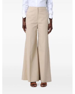 Hanita Pressed-Crease Wide-Leg Pants - Natural