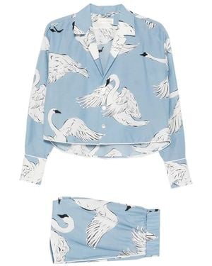 Olivia Von Halle Pijama Lucia Laia Estampado - Azul