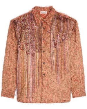 Dries Van Noten Loose Embroidered Shirt - Brown