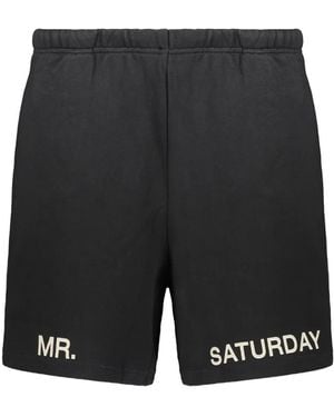 Mr. Saturday Drawstring-Waist Logo Shorts - Black