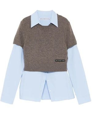 Alexander Wang Prestyled Knit Vest Shirt - White