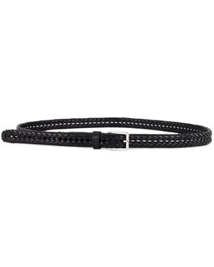 Tom Ford Braided Leather Belt - White