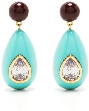 Eshvi Pendientes Largos Con Cristales - Azul