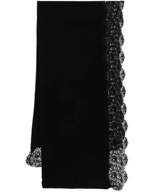 Ermanno Scervino Lace-Trim Scarf - Black