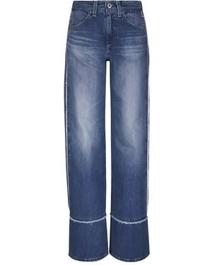 AG Jeans Adria Panelled Frayed Jeans - Blue