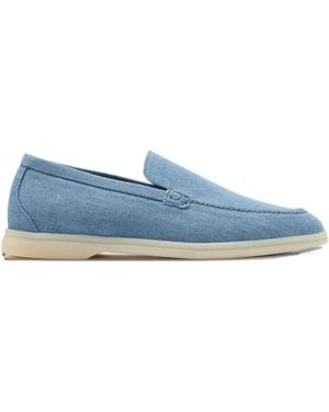 SCAROSSO Ludovica Denim Slip-On Loafers - Blue