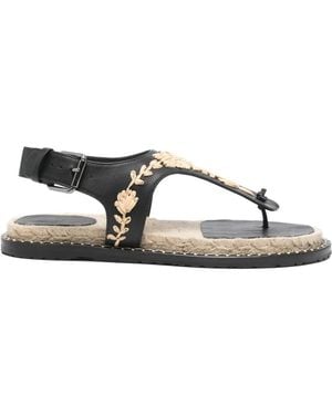 Castañer Floral Embroidered Buckled Sandals By Pedra - White