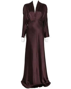 forte_forte V-Neck Maxi Dress - Brown