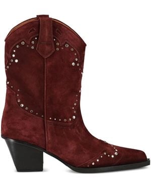Paris Texas 60mm Janice suede studded boots - Rojo
