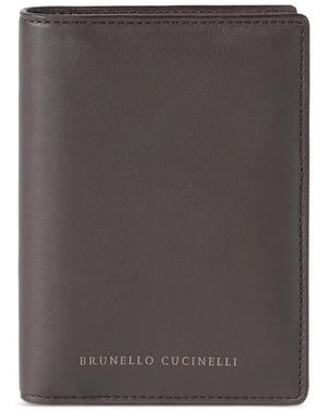 Brunello Cucinelli Calfskin Passport Holder - Grey