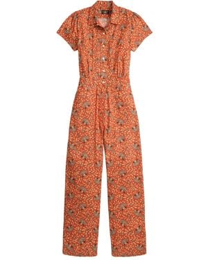 RRL Floral-Print Jumpsuit - Orange