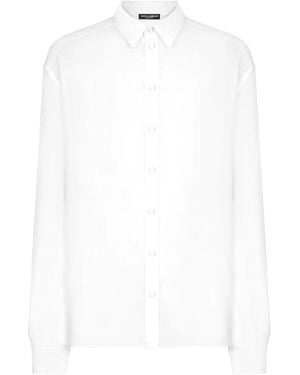 Dolce & Gabbana Sheer Silk Crepe Shirt - White
