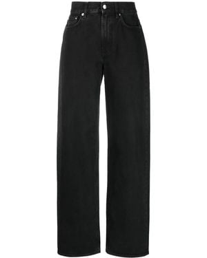 Loulou de Saison Dark-Wash Wide-Leg Jeans - Black