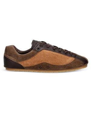 COPENHAGEN Panelled Suede Trainers - Brown