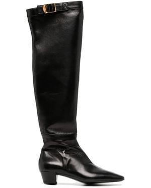 Tom Ford 40Mm Knee-Length Leather Boots - Black