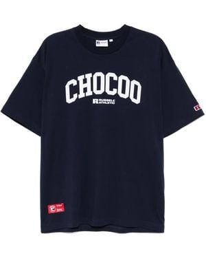 Chocoolate X Russell Athletic Logo-Print T-Shirt - Blue