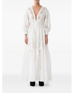 CAMILLA Shirred Lace Maxi Dress - White