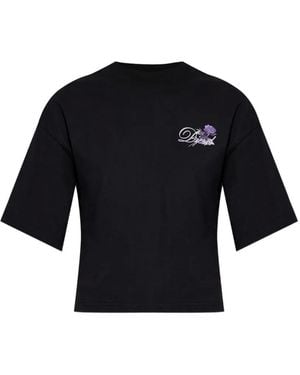 DIESEL T-Cropyn Floral-Print Cropped T-Shirt - Blue