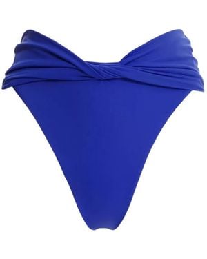 Agua Bendita Lily Knot-Detail Bikini Bottom - Blue