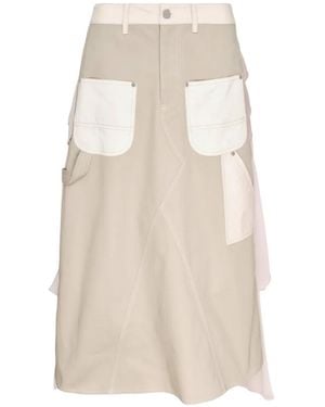Caroline Hu Patch-Pocket Skirt - Natural