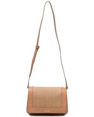 CafeNoir Schultertasche Aus Bast - Weiß