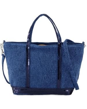 Vanessa Bruno Cabas Sequin-Embellished Linen Tote Bag - Blue