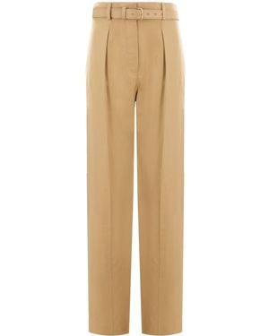 Loro Piana Edward Silk Trousers - Natural