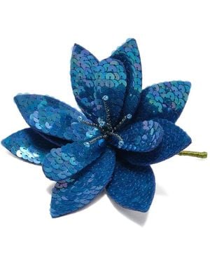 Maliparmi Broche Fleur À Sequins - Blue