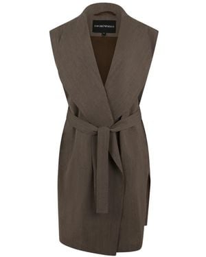 Emporio Armani Belted Coat - Brown