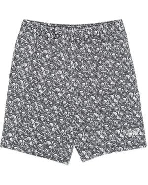 Stussy Skull-print Shorts - Grey