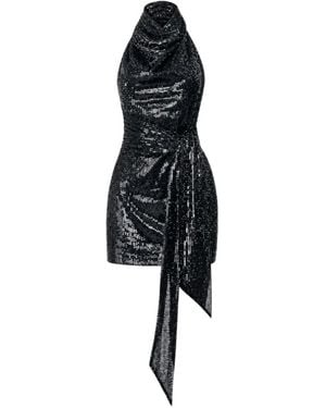 Toccin Ella Sequin-Embellished Halter-Neck Mini Dress - Black