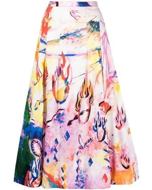 Shiatzy Chen Circus Collection A-Line Skirt - Red