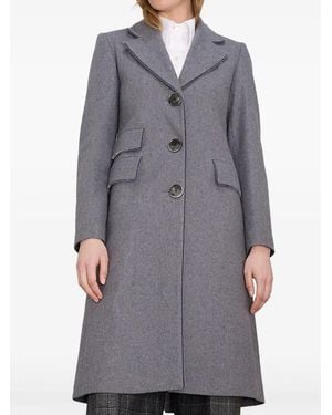 Jane Trafalgar Single-Breasted Coat - Grey