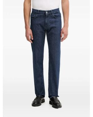 Trussardi Logo-Patch Straight-Leg Jeans - Blue