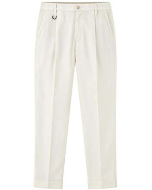 Paolo Pecora Pleated Turn-Up Pants - White
