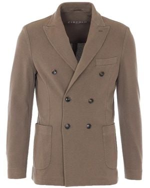 Circolo 1901 Double-Breasted Button Jacket - Brown