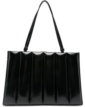 Phoebe Philo Pleated Tote Bag - Black