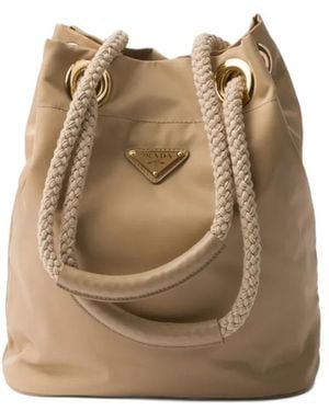Prada Mariner Re-Nylon Small Bucket Bag - Natural