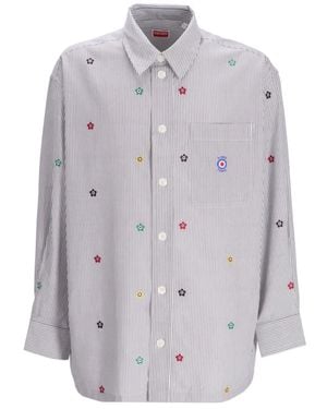 KENZO Hemd Mit Blumen-Print - Grau