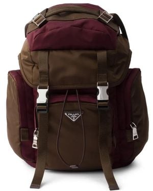 Prada Mochila De Re-Nylon De Piel - Rojo